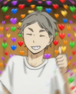 👍 Sugawara Koushi Haikyuu!! Anime, Haikyuu, Sugawara, Herz, Süß, Daumen hoch telegram sticker