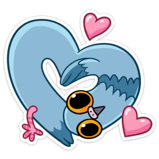 🙃 นก, ความรัก, หัวใจ, นกพิราบ, การ์ตูน, น่ารัก, สัตว์ telegram sticker