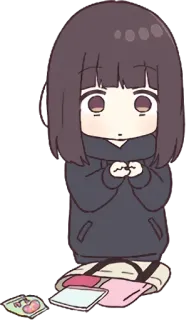 😶 Аниме девушка, Чиби, Милый, Кавай, Школьница, Мультфильм, Манга telegram sticker