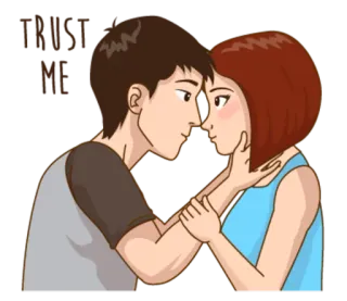 😊 Kiss me baiser, amour, couple, romance, affection, dessin animé telegram sticker