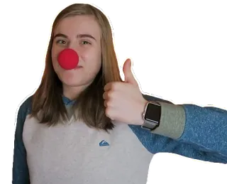 🔴 pessoa, palhaço, joinha, retrato, mulher telegram sticker