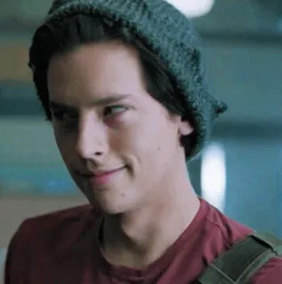 😉 Jughead Jones Riverdale Dramat młodzieżowy, Serial TV, Portret, Kapelusz, Uśmieszek telegram sticker