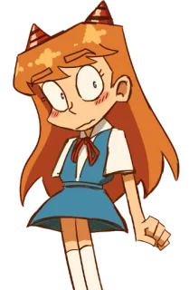 😳 Asuka Langley Sohryu Neon Genesis Evangelion Anime, Chica, Personaje, Pelirroja, Estudiante telegram sticker