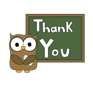 🙏 Thank You thank you, owl, teacher, education, gratitude telegram sticker