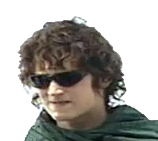 😎 Frodo Baggins Lord of the Rings Frodo, El Señor de los Anillos, Gafas de sol, Hobbit telegram sticker