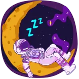 😴 ZZZ astronauta, lua, sono, espaço, zzz whatsapp sticker
