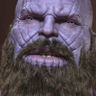 🧔 Thanos Supervilão, Thanos barbudo, Marvel, Personagem roxo telegram sticker