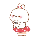 🍙 conejo, seta, lindo, animal, pegatina whatsapp sticker