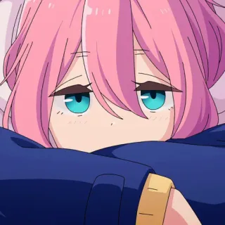 😶 Nadeshiko Kagamihara Yuru Camp Anime, Niedlich, Mädchen, Pinke Haare, Blaue Augen, Nadeshiko Kagamihara, Yuru Camp telegram sticker