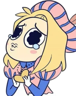 😢 cartoon, character, blonde, sad, crying telegram sticker