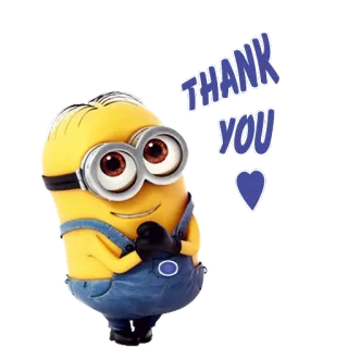 🙏 Minion THANK YOU มินเนี่ยน, ขอบคุณ, การ์ตูน, ภาพเคลื่อนไหว, ตัวละคร telegram sticker