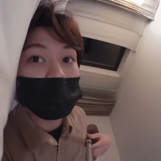 🪐 person, mask, indoors, selfie, face telegram sticker
