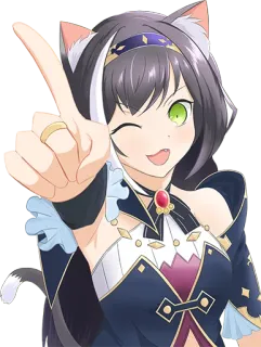 ☝ anime, girl, catgirl, character, cartoon, cute telegram sticker