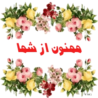 👌 همون از شما flores, floral, texto persa, cumprimento, decorativo telegram sticker