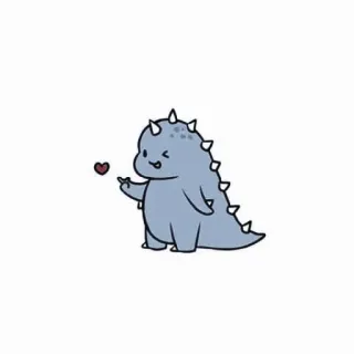 💌 динозавр, сердце, мультфильм, милый, средний палец telegram sticker