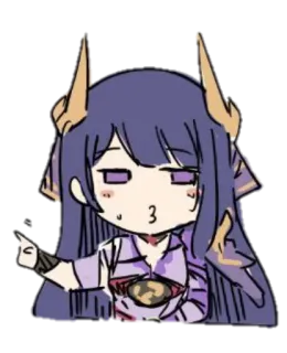 👉 Anime, Cartoon, Sticker, Chibi, Niedlich, Lila Haare telegram sticker