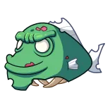 🧟‍♂️ ryba, kreskówka, zielony, stworzenie morskie, zwierzę telegram sticker