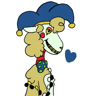 😘 клоун, овца, животное, шут, мультфильм, наклейка telegram sticker