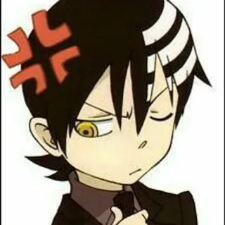 🌟 Death the Kid Soul Eater anime, manga, kid, angry whatsapp sticker