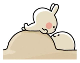 💤 animal, dessin animé, mignon, lapin, lapin telegram sticker