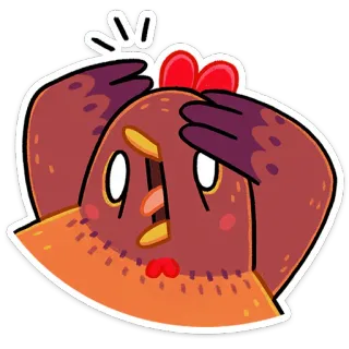 ⭐ kurczak, emoji, przestraszony, zwierzę, kreskówka, śmieszne telegram sticker
