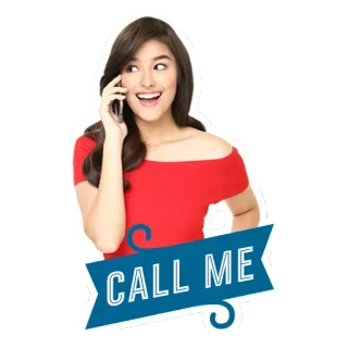 📞 CALL ME llamada, teléfono, comunicación, mensaje, mujer, alegre telegram sticker