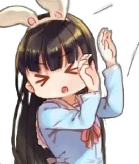 😣 动漫, 卡通, 女孩, 兔耳朵, 可爱, 卡哇伊, 角色, 插画 telegram sticker