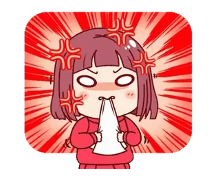 💢 boos, gefrustreerd, cartoon, personage, anime, overstuur telegram sticker