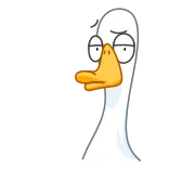 ๐ค duck, goose, cartoon, glasses whatsapp sticker