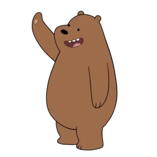 🎡 Grizzly Bear We Bare Bears Kartun, Beruang, Animasi, Binatang, Ramah whatsapp sticker
