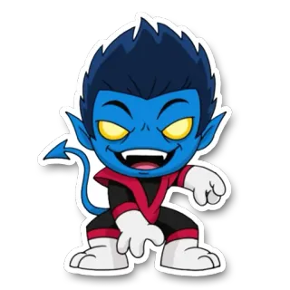 🌌 Nightcrawler cartoon, marvel, mutant, x-men, demon, teleportation telegram sticker