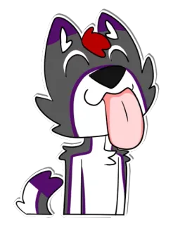 🐶 lobo, dibujos animados, animal, lindo, peludo, lengua, pegatina telegram sticker