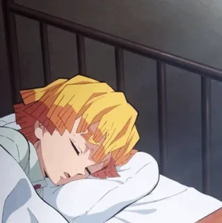 ⚡ Zenitsu Agatsuma Demon Slayer 애니메이션, 귀멸의 칼날, 젠이츠, 자는, 만화 telegram sticker