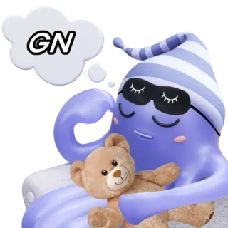 😴 GN boa noite, sono, urso, fofo, sonho, sonolento, desenho animado whatsapp sticker