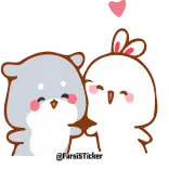 😍 @TariSticker cute, animal, rabbit, bear, sticker, cartoon telegram sticker