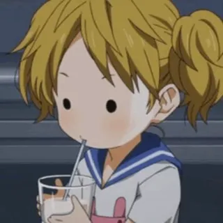 🖤 anime, cute, drinking, girl, kawaii telegram sticker