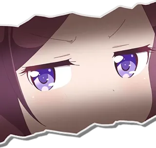 🤔 Anime, Chica, Ojos, Morado, Triste, Expresión telegram sticker