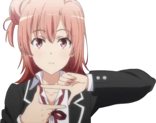 📷 Anime, Garota, Moldura, Apontando telegram sticker