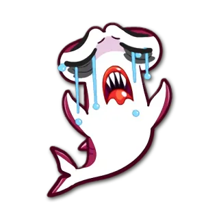 😩 鲨鱼, 哭泣, 卡通, 难过, 眼泪, 表情符号 telegram sticker