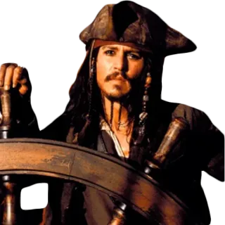 ⛵️ Jack Sparrow Pirates of the Caribbean 해적, 잭 스패로우, 조니 뎁, 캐리비안의 해적, 선장, 영화 캐릭터 whatsapp sticker