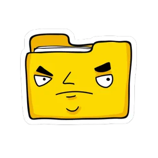😤 folder, angry, cartoon, file, office, document telegram sticker