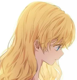 🌼 anime, blonde hair, woman, girl, illustration, cartoon, art whatsapp sticker