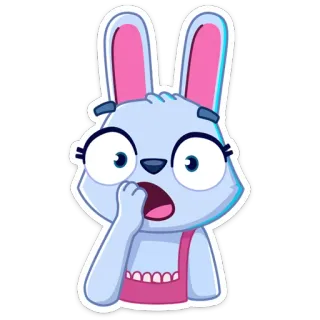 😳 coniglio, carino, cartone animato, animale, sorpresa, shock, paura whatsapp sticker