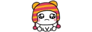 🥺 triste, piangere, cappello, carino, cartone animato telegram sticker