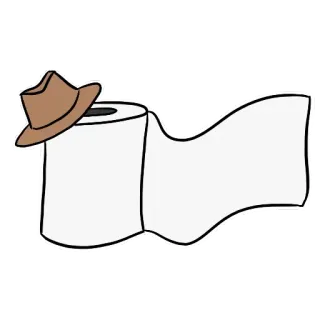 😉 Toilettenpapier, Hut, Humor, Rolle, Karton whatsapp sticker