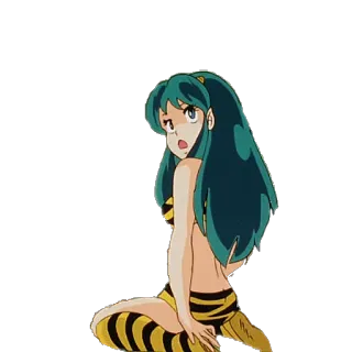 🙀 Lum Urusei Yatsura อนิเมะ, ลัม, Urusei Yatsura, เรโทร, ตัวละคร telegram sticker