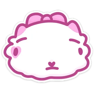 😒 Katze, süß, kawaii, Aufkleber, Cartoon, Tier, rosa, Schleife telegram sticker