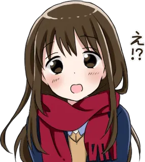 😮 え!? animé, fille, surprise, japonais, dessin animé whatsapp sticker