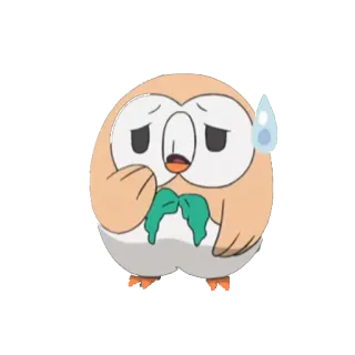 😥 Rowlet pokemon, rowlet, anime, cute, owl telegram sticker