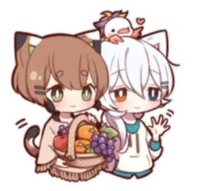 🖐 anime, gato, kawaii, lindo, amigos, personajes telegram sticker